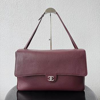 Chanel 38 Spring-Summer 2026 Silver Hardware Maxi Flap Bag In Burgundy