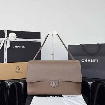 Chanel 38 Spring-Summer 2026 Silver Hardware Maxi Flap Bag In Taupe
