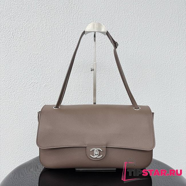 Chanel 32 Spring-Summer 2026 Silver Hardware Maxi Flap Bag In Taupe - 1