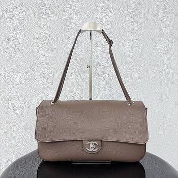 Chanel 32 Spring-Summer 2026 Silver Hardware Maxi Flap Bag In Taupe