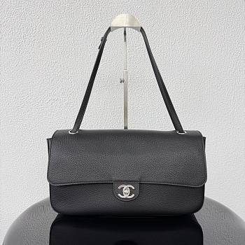 Chanel 32 Spring-Summer 2026 Silver Hardware Maxi Flap Bag In Black