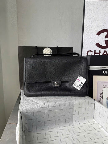Chanel 38 Spring-Summer 2026 Silver Hardware Maxi Flap Bag In Black