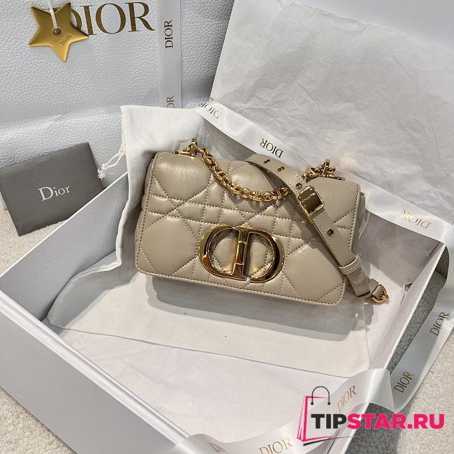 Dior Small Soft Dior Caro Bag Powder Beige Macrocannage Lambskin - 1