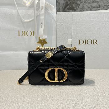 Dior Small Soft Dior Caro Bag Black Macrocannage Lambskin