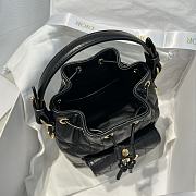 Dior Mini Caro Bucket Bag In Macrocannage Lambskin Black - 6