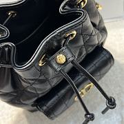 Dior Mini Caro Bucket Bag In Macrocannage Lambskin Black - 4