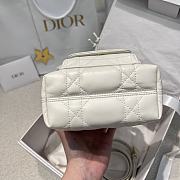 Dior Mini Caro Bucket Bag In Macrocannage Lambskin White - 6