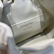 Dior Mini Caro Bucket Bag In Macrocannage Lambskin White - 5