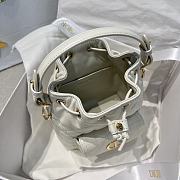 Dior Mini Caro Bucket Bag In Macrocannage Lambskin White - 3