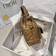 Dior Mini Caro Bucket Bag In Macrocannage Lambskin Brown - 6