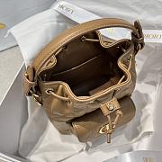 Dior Mini Caro Bucket Bag In Macrocannage Lambskin Brown - 5