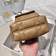 Dior Mini Caro Bucket Bag In Macrocannage Lambskin Brown - 4