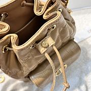 Dior Mini Caro Bucket Bag In Macrocannage Lambskin Brown - 3
