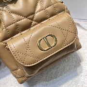 Dior Mini Caro Bucket Bag In Macrocannage Lambskin Brown - 2