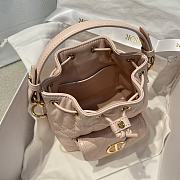 Dior Mini Caro Bucket Bag In Macrocannage Lambskin Pink - 6
