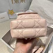 Dior Mini Caro Bucket Bag In Macrocannage Lambskin Pink - 4