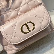 Dior Mini Caro Bucket Bag In Macrocannage Lambskin Pink - 3