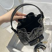 Dior Small Caro Bucket Bag In Macrocannage Lambskin Black - 6