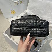 Dior Small Caro Bucket Bag In Macrocannage Lambskin Black - 5