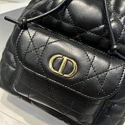 Dior Small Caro Bucket Bag In Macrocannage Lambskin Black - 3