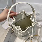 Dior Small Caro Bucket Bag In Macrocannage Lambskin White - 6