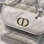 Dior Small Caro Bucket Bag In Macrocannage Lambskin White - 4