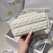 Dior Small Caro Bucket Bag In Macrocannage Lambskin White - 3