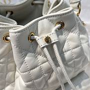 Dior Small Caro Bucket Bag In Macrocannage Lambskin White - 2