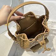 Dior Small Caro Bucket Bag In Macrocannage Lambskin Brown - 6