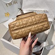 Dior Small Caro Bucket Bag In Macrocannage Lambskin Brown - 4