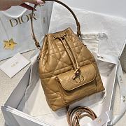 Dior Small Caro Bucket Bag In Macrocannage Lambskin Brown - 2