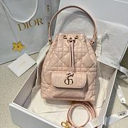 Dior Small Caro Bucket Bag In Macrocannage Lambskin Pink - 1