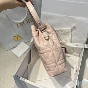 Dior Small Caro Bucket Bag In Macrocannage Lambskin Pink - 4