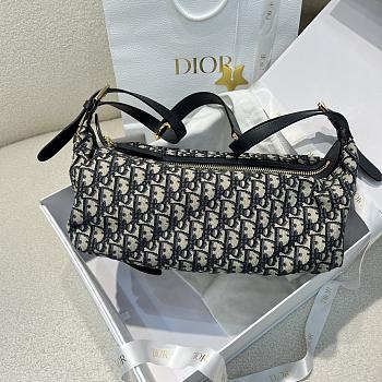 Dior Medium D-Journey Bag Blue Oblique Jacquard
