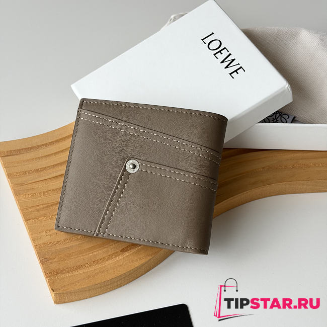 Loewe Panta logo-debossed Wallet In Taupe - 1