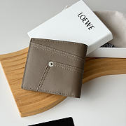 Loewe Panta logo-debossed Wallet In Taupe - 1
