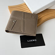Loewe Panta logo-debossed Wallet In Taupe - 3