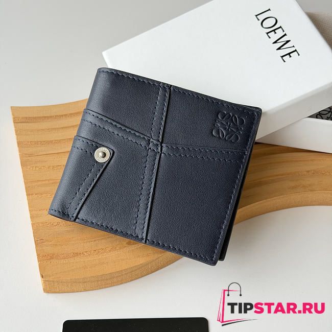 Loewe Panta logo-debossed Wallet In Dark Blue - 1