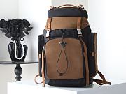 Prada Men's Re-Nylon And Leather Backpack Black/Brown - 1