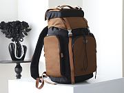 Prada Men's Re-Nylon And Leather Backpack Black/Brown - 6