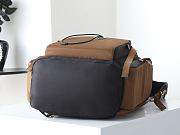 Prada Men's Re-Nylon And Leather Backpack Black/Brown - 5