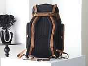 Prada Men's Re-Nylon And Leather Backpack Black/Brown - 4