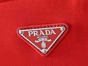 Prada Men's Re-Nylon And Leather Backpack Dark Blue/Red - 6