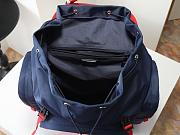 Prada Men's Re-Nylon And Leather Backpack Dark Blue/Red - 2