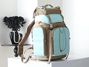 Prada Men's Re-Nylon And Leather Backpack Gray/Blue - 5