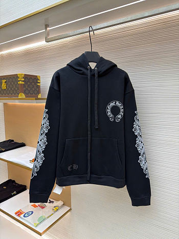 Chrome Hearts Horseshoe Logo Pullover Hoodie Black