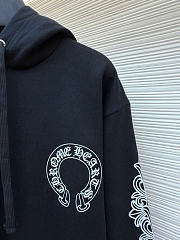 Chrome Hearts Horseshoe Logo Pullover Hoodie Black - 4