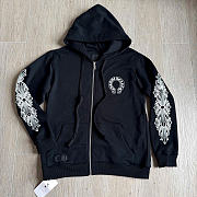 Chrome Hearts Cross Sleeve Zip-up Hoodie Black - 1