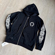 Chrome Hearts Cross Sleeve Zip-up Hoodie Black - 3