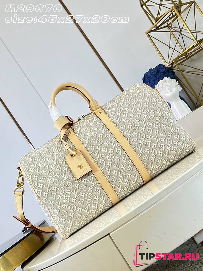 Louis Vuitton Keepall Bandoulière 45 Beige Pepper - 1